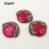 Lovely Small Face Shape Pave Beads Jewelry Making Natural Pearl And Stone