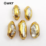 Metal Plated Freshwater Pearl Spacer Beads Jewelry Finding