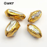 Metal Plated Freshwater Pearl Spacer Beads Jewelry Finding