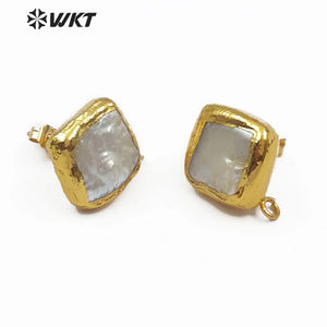 JF302 10mm Freshwater Pearl Finding with Trim for Earrings