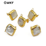 JF302 10mm Freshwater Pearl Finding with Trim for Earrings