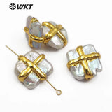 Natural Freshwater Pearl Accessories with Metal Plated Decoration
