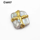Natural Freshwater Pearl Accessories with Metal Plated Decoration