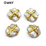 Natural Freshwater Pearl Accessories with Metal Plated Decoration