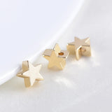 100PCS 7*3.5*1.2mm star brass beads for DIY jewelry making