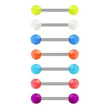 Glow in The Dark Acrylic Balls Stainless Steel Bar Tongue Nipple Rings