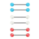 Glow in The Dark Acrylic Balls Stainless Steel Bar Tongue Nipple Rings
