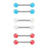 Glow in The Dark Acrylic Balls Stainless Steel Bar Tongue Nipple Rings