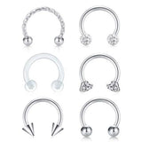 316L Surgical Steel Septum Piercing Nose Rings Hoop Cartilage Tragus Retainer