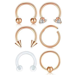 316L Surgical Steel Septum Piercing Nose Rings Hoop Cartilage Tragus Retainer