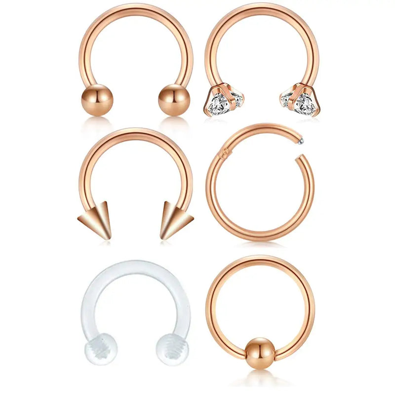 316L Surgical Steel Septum Piercing Nose Rings 16G
