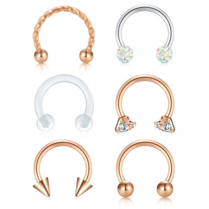 316L Surgical Steel Septum Piercing Nose Rings 16G