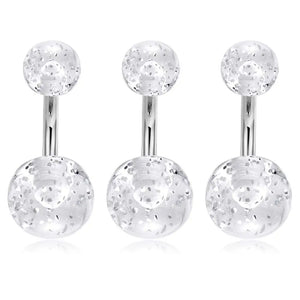 3PCS Short Petite Belly Button Rings 14G 1/4Inch Stainless Steel Navel Body