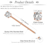 Round CZ Crystal Industrial Barbell Piercing 35mm Length