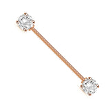 Round CZ Crystal Industrial Barbell Piercing 35mm Length