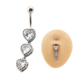 Heart Zircon Belly Piercing Barbell Surgical Stainless Steel Navel Ring