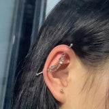 Heart Devil Industrial Piercing Barbell Surgical Steel Evil Star Chain