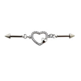 Heart Industrial Barbell Piercing Stainless Steel Star Handcuffs Cat Earring