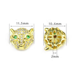 Leopard Head Copper Spacer Beads Micro Pave Zircon Charms