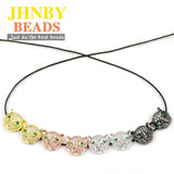 Leopard Head Copper Spacer Beads Micro Pave Zircon Charms