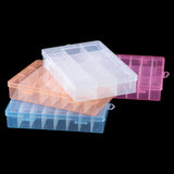 Adjustable 24 Slots Plastic Jewelry Box Organizer Storage Case Container