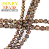 Carnelian Tibetan Dzi Eyes Beads 8/10/12mm Round Loose Beads