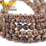 Carnelian Tibetan Dzi Eyes Beads 8/10/12mm Round Loose Beads