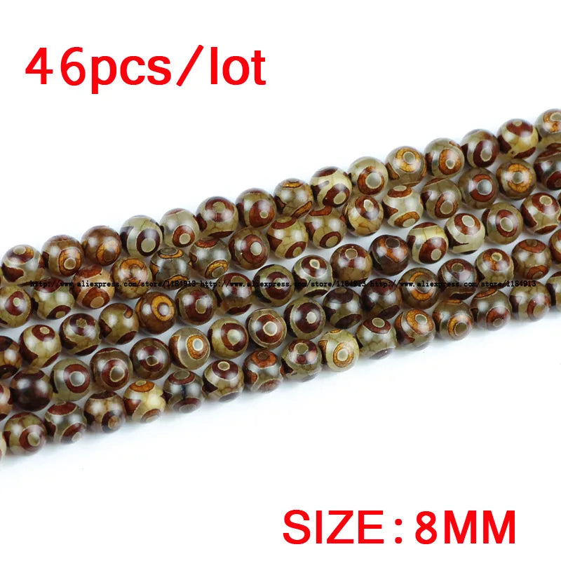 Tibetan Dzi Eyes beads 8/10/12MM Round Loose beads for DIY