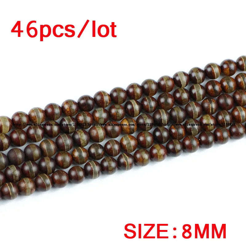 Tibetan Dzi Stripe beads 8/10/12MM Round