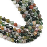 Faceted Agate Natural Stone 8MM Spacers Charms Loose Beads