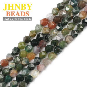 Faceted Agate Natural Stone 8MM Spacers Charms Loose Beads