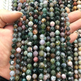 Faceted Agate Natural Stone 8MM Spacers Charms Loose Beads