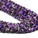 Faceted Purple Tiger's Eye Natural Stone 6/8MM Spacers Loose Beads