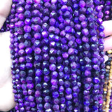 Faceted Purple Tiger's Eye Natural Stone 6/8MM Spacers Loose Beads