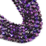 Faceted Purple Tiger's Eye Natural Stone 6/8MM Spacers Loose Beads