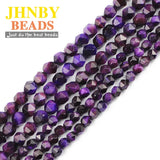 Faceted Purple Tiger's Eye Natural Stone 6/8MM Spacers Loose Beads