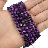 Faceted Purple Tiger's Eye Natural Stone 6/8MM Spacers Loose Beads