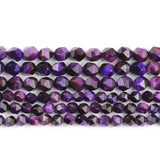 Faceted Purple Tiger's Eye Natural Stone 6/8MM Spacers Loose Beads