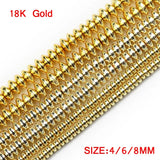 Hematite Plated Natural Stone 4/6/8mm Flat Round Beads