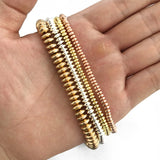 Hematite Plated Natural Stone 4/6/8mm Flat Round Beads