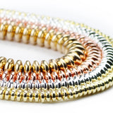 Hematite Plated Natural Stone 4/6/8mm Flat Round Beads