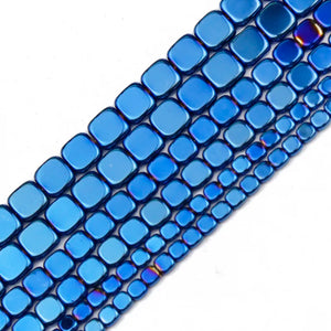 Flat Square Hematite 4/6/8mm Natural Stone Spacer Beads