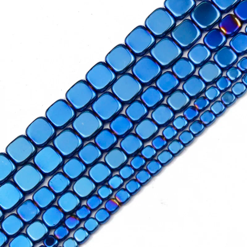 Flat Square Hematite 4/6/8mm Natural Stone Spacer Beads