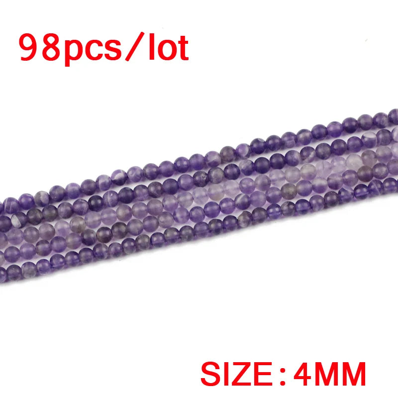 Natural Purple Crystal Stone Beads 4/6/8/10/12MM