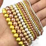 Matte Rose Plated Hematite Stone Spacer Beads 2/3/4/6/8/10mm