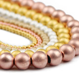 Matte Rose Plated Hematite Stone Spacer Beads 2/3/4/6/8/10mm