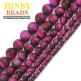 Matte Rose Red Tiger's Eye 4/6/8/10/12MM Round Beads