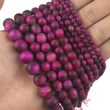 Matte Rose Red Tiger's Eye 4/6/8/10/12MM Round Beads