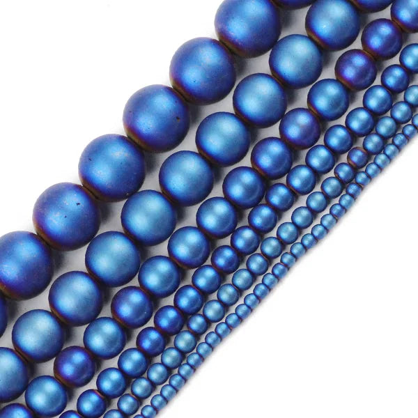 Round Hematite Natural Stone Beads for Bracelets DIY