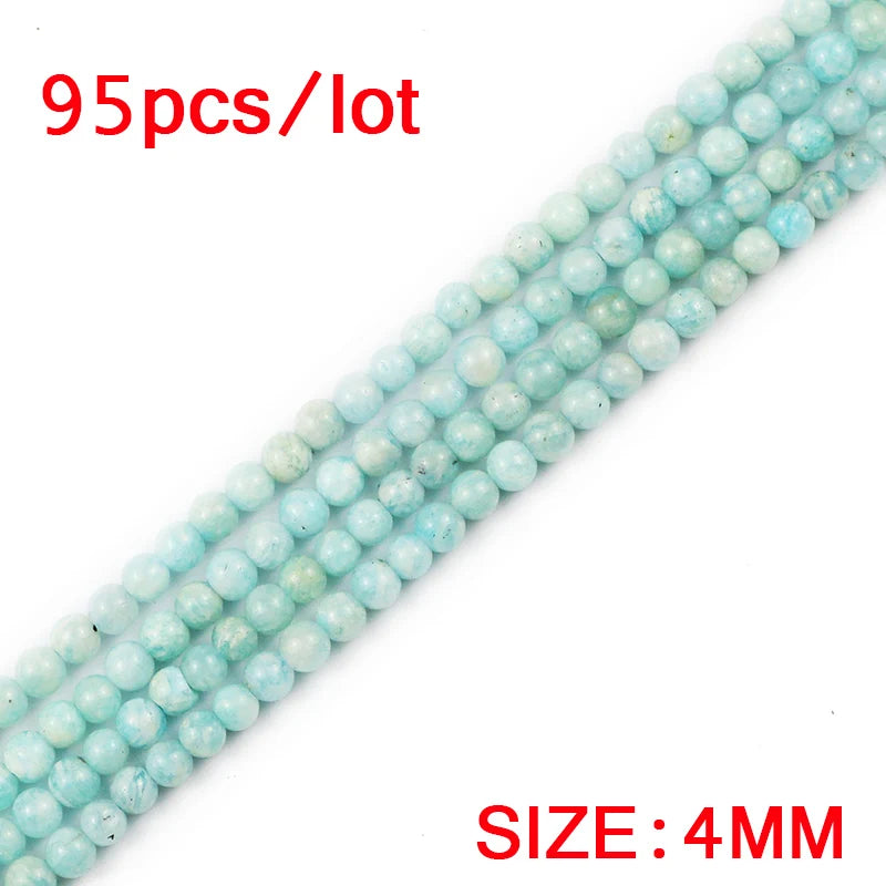 Peru Amazonite Natural Stone Round Spacers Beads for Jewelry Making
